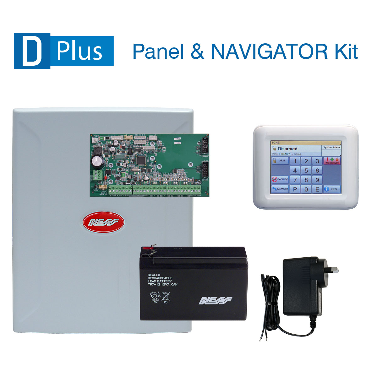 Ness Alarm DPlus Base panel + Navigator Keypad Ness Alarm DPlus Base panel + Navigator Keypad